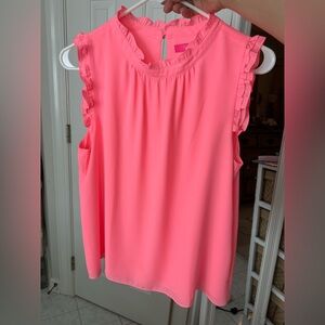 Lilly Pulitzer Pink Ruffled Blouse
